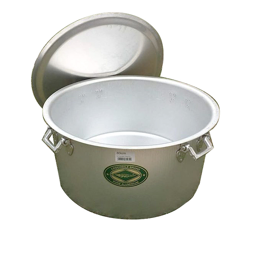 50 - 75 cm 2 Handle Aluminium Degchi Pot Cap Buaya (All Sizes)