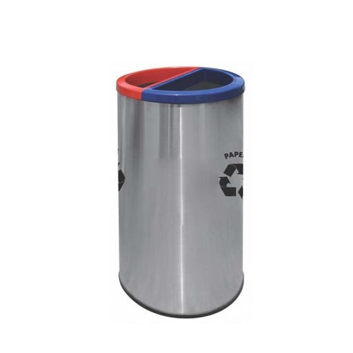 390 mm Round Powder Coating Body And Stainless Steel Cover Bin Leader RECYCLE-136/SS