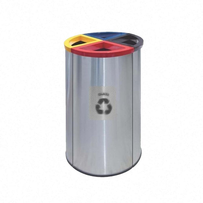 390 mm Round Powder Coating Lid And Stainless Steel Body Bin Leader RECYCLE-139/SS