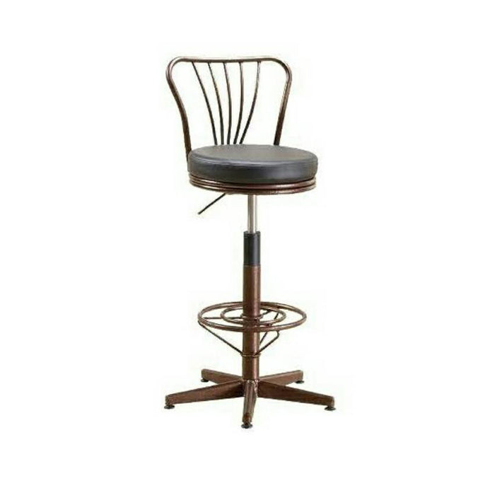 Adjustable Becco Bar Stool With Back Rest & PVC Cushion Seat BA703-STB