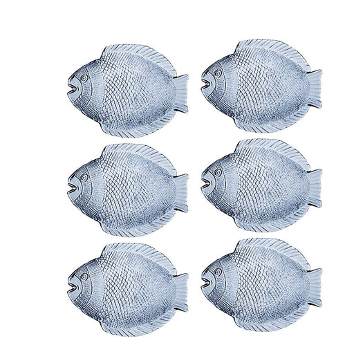 10 1/4 " 6 Pieces Marine Blue Fish Plate Pasabahce P10257B