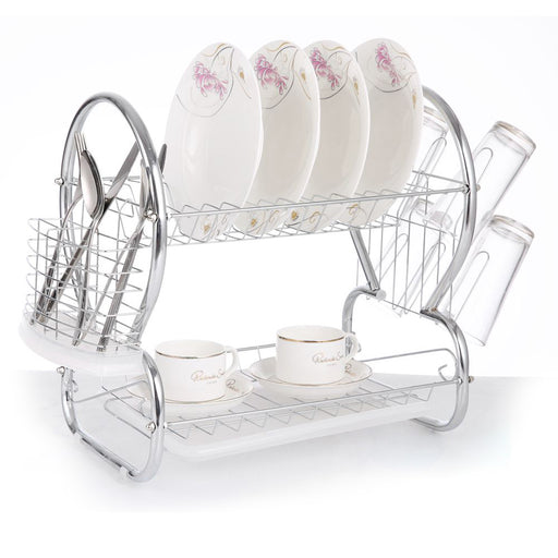 22" 2 Tier Stainless Steel "Shape 8" Dish Rack TP-R01-DR-0328