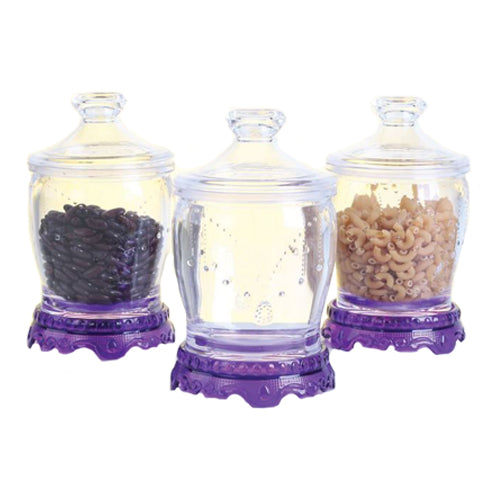 3 Pieces Acrylic Canister Set with Stand (All Colour)