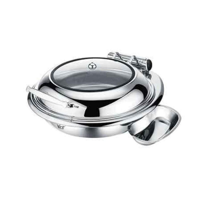6 Litre Round Luxury Induction Chafing Dish with Glass Lid HM-F018GLB