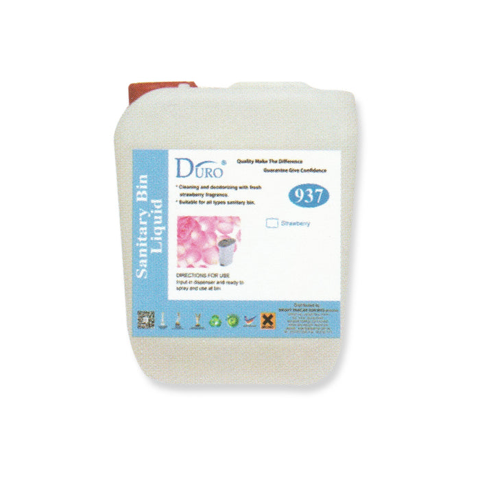 10 / 20 Litres Sanitary Bin Liquid (Strawberry) Washroom Cleaning Duro (All Sizes)