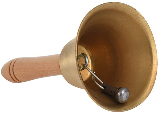 8 cm Brass Wooden Handle Hand Bell