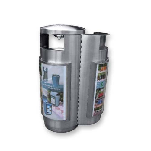 450 mm Advertisement Stainless Steel Outdoor Bin Leader ATB-164/SS