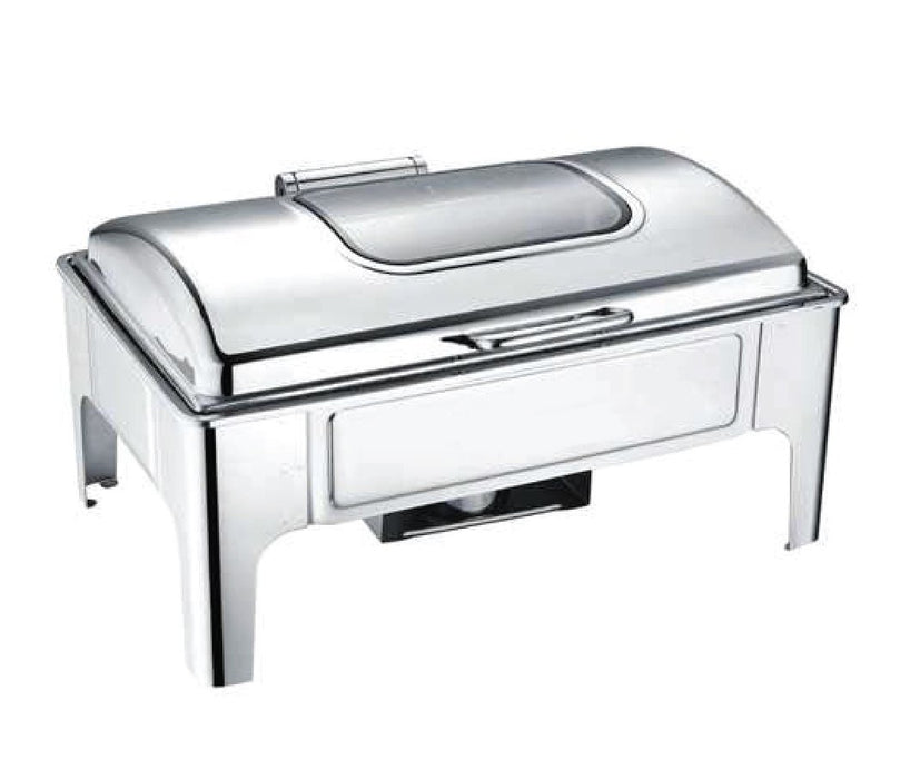 9 Litre Rectangular Hydraulic Chafing Dish With Glass Lid CF-811GL