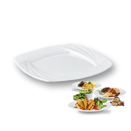 10"  Melamine White Rectangle Plate Tableware GZA 81021