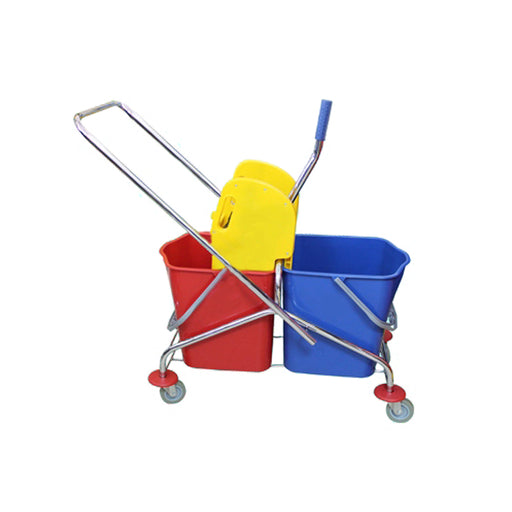 46 Litres Double Bucket Wringer Trolley with Chrome Steel Frame (Down Press) CLS DBMF-344(B)