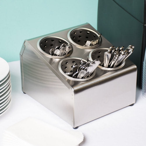 Square 4 Compartment Stainless Steel Cutlery Holder CH-4