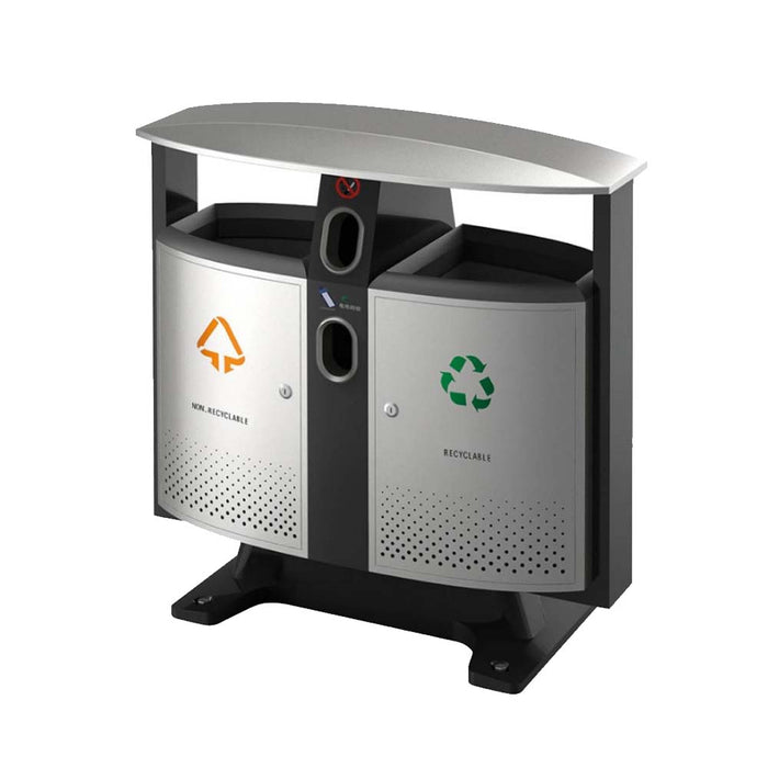 2 X 39 Litres Stainless Steel /Powder Coating Recycle Bin Leader LD-Recycle-099/EX(GR)
