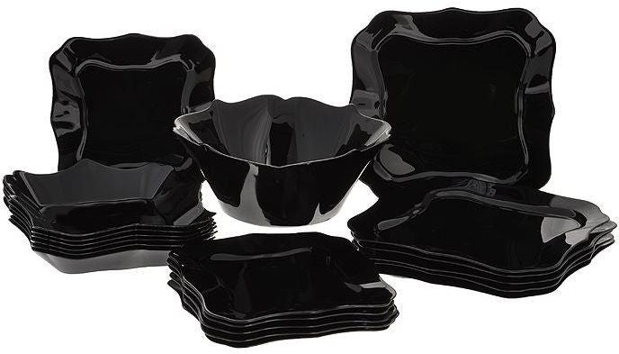 20 cm Tempered Glass Black Dessert Plate Luminarc Authentic J1336