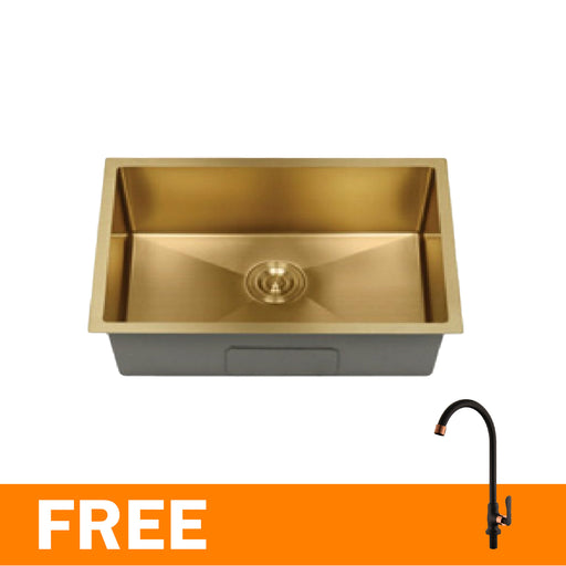 65 cm Gold Kitchen Sink CABANA KS6845-GY-NL [FREE 1 GIFT]