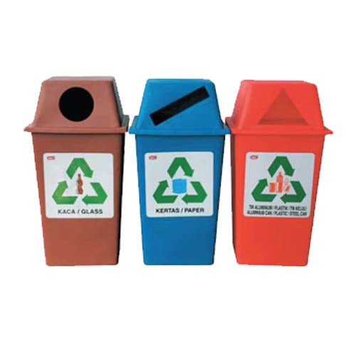 50 - 120 Litres Polyethylene Recycle Bin Leader RECYCLE POPPY (All Sizes)