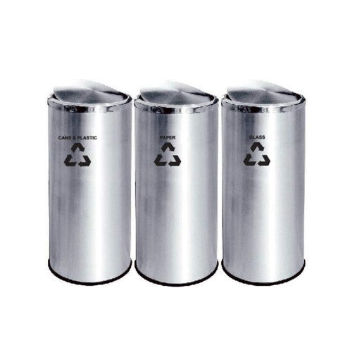 30" Stainless Steel Swing Top Recycle Bin Leader RECYCLE-234/SS