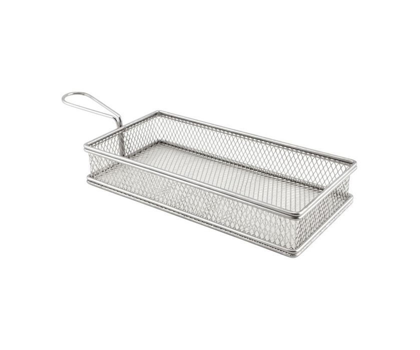 Stainless Steel Large Rectangular Serving Fry Basket (All Sizes)
