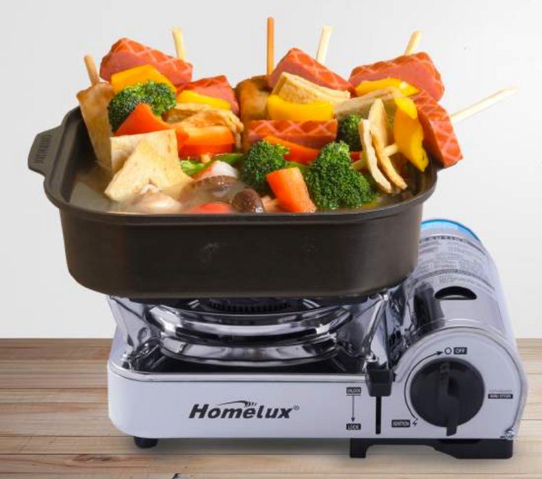 Portable Gas Stove with Non Stick Pan Set Homelux HP-8000