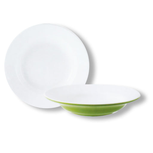 5.0"-10" Green Round Soup Plate Two Tone Series Collection Eagle (All Sizes)