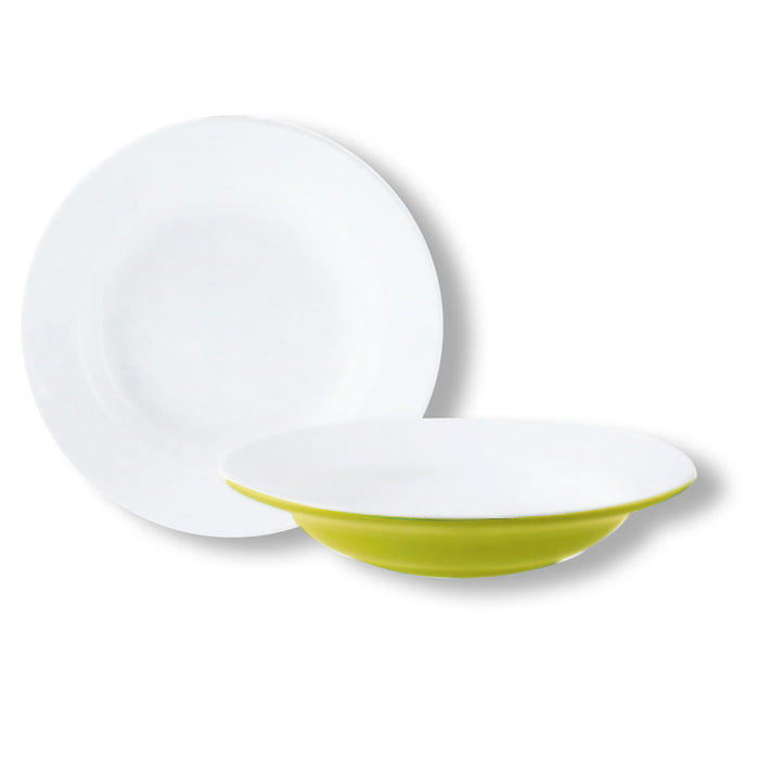 5.0"-10" Yellow Round Soup Plate Two Tone Series Collection Eagle (All Sizes)