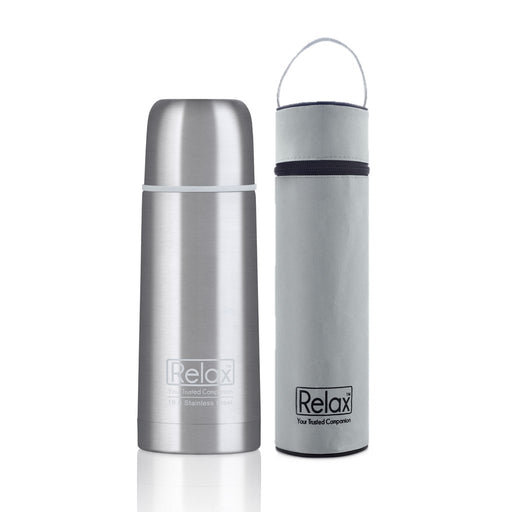 350 - 1000 ml Stainless Steel Thermal Flask with Free Pouch Relax (All Sizes)