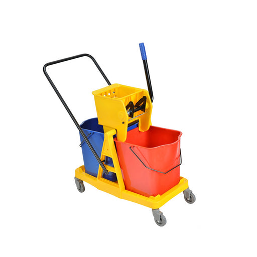 46 Litres Double Bucket Wringer Trolley with Plastic Frame (Side Press) CLS WB102