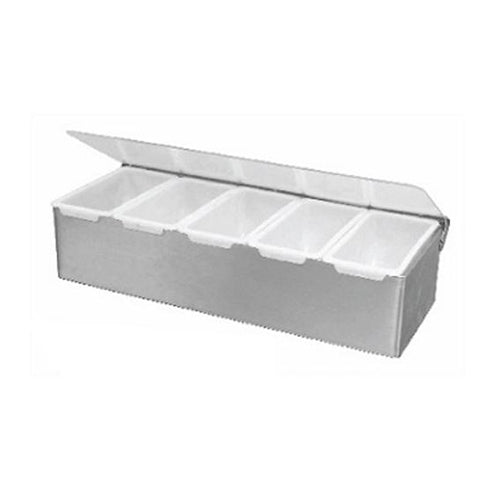 5 Compartment Stainless Steel Condiment Holder 01138