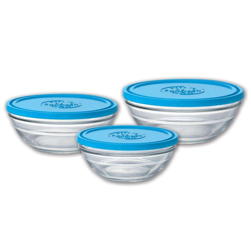 3 Pieces Lys Bowl with Plastic Lid Duralex D3/RDBOWL