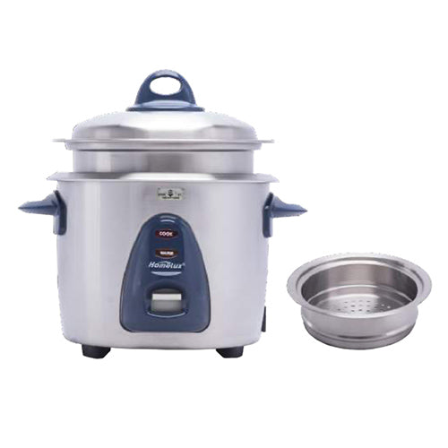 1 Litre Stainless Steel Rice Cooker with Steamer Homelux HSRC-110