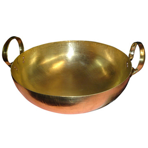 9" Brass Wok Copper