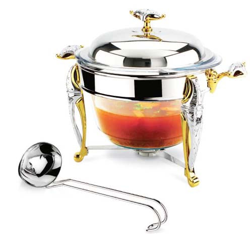 4 Litre Round Soup Warmer with Ladle Malaika Collection M-1743B6