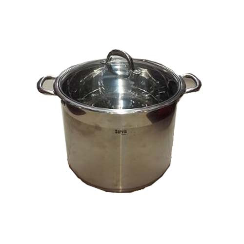 12QT Stainless Steel  Stock Pot Glass Lid