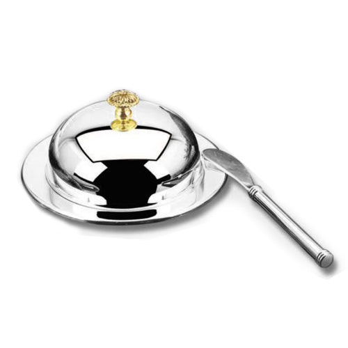 Silver Plated Covered Butter Dish Classic Gold Collection GA2012