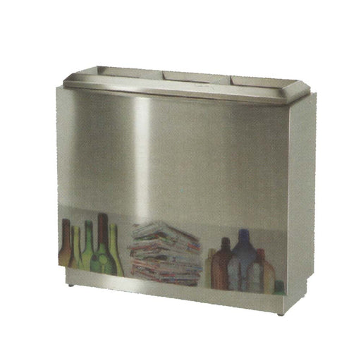 27"-54" Open Top Bin Stainless Steel Recycle Bin Leader RECYCLE LAVA (All Sizes)