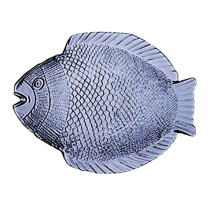 10 1/4 " 6 Pieces Marine Blue Fish Plate Pasabahce P10257B