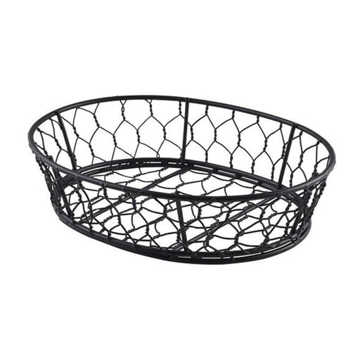 23 cm Oval Shape Black Iron Basket SEB-28WIR4