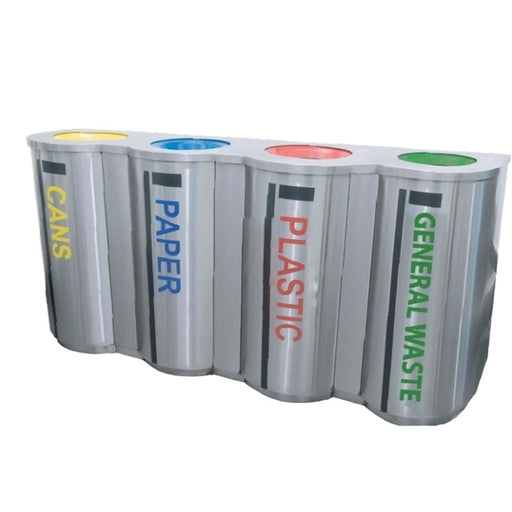 47 Litres 4 In 1 Stainless Steel Recycle Bin Leader RECYCLE-180/4